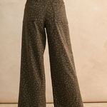 Printed Corduroy Pants - brown multi pattern, womens pant collection