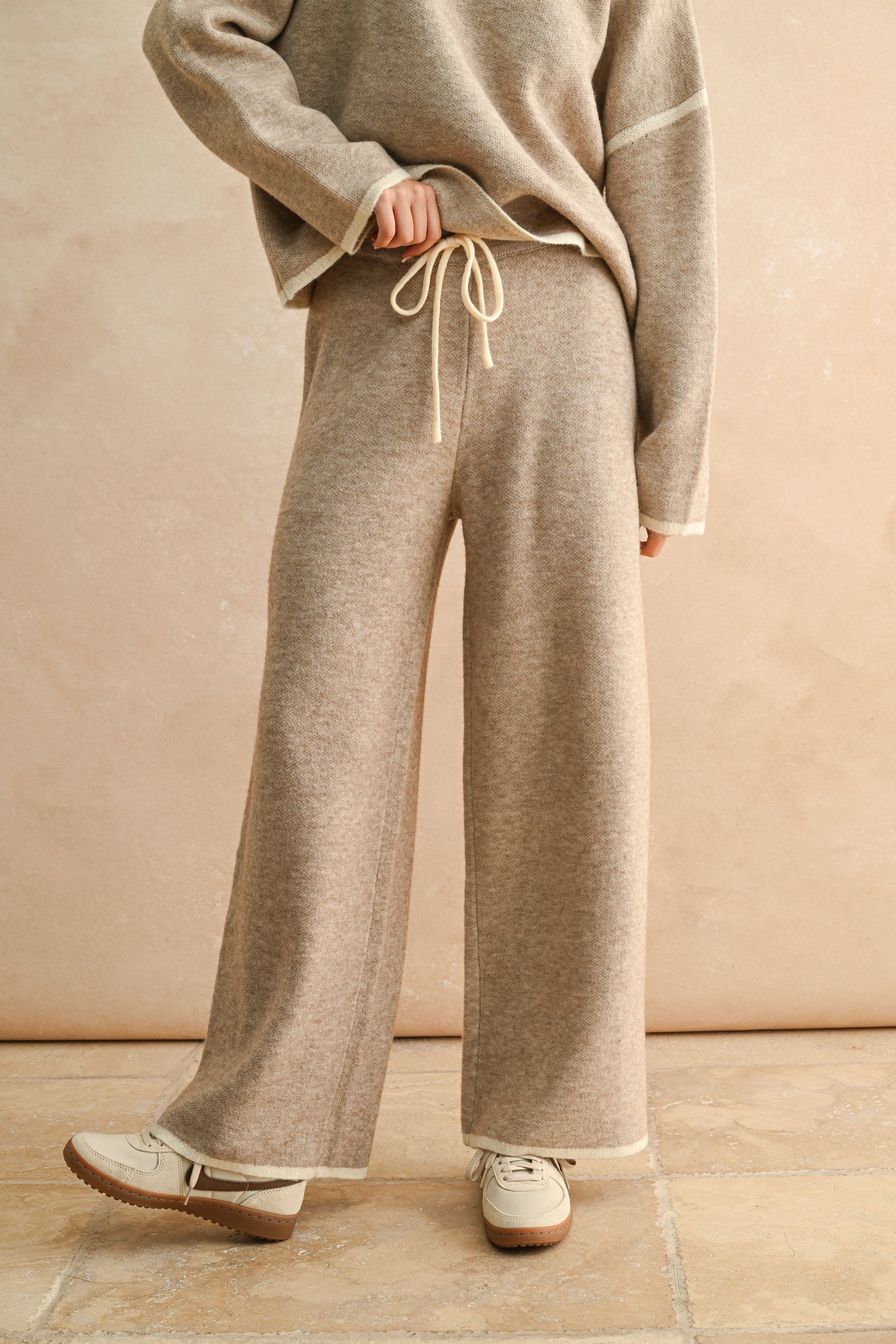 Wide Leg Sweater Pant - mocha, womens pant/matching set collection