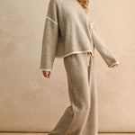 Wide Leg Sweater Pant - mocha, womens pant/matching set collection