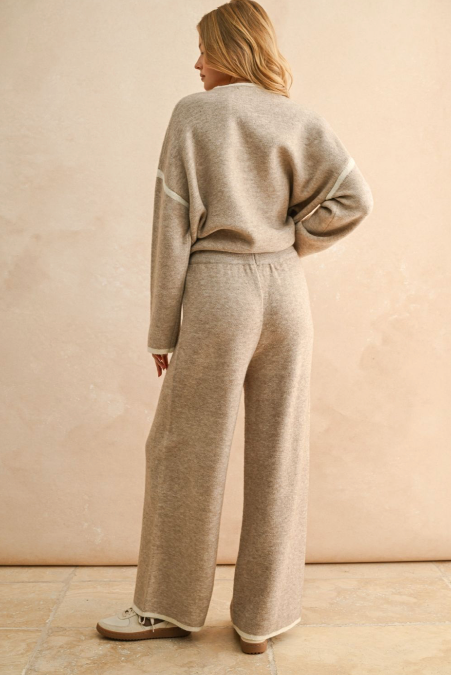 Wide Leg Sweater Pant - mocha, womens pant/matching set collection