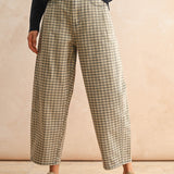 Checker Detail Barrel Pant