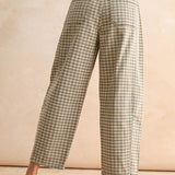 Checker Detail Barrel Pant
