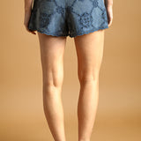 Embroidered Denim Short