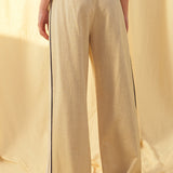 Linen Trouser With Piping Detail