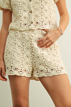 Crochet Elastic Band Waist Short