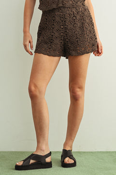 Crochet Elastic Band Waist Short
