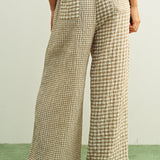 Mixed Gingham Straight Pant