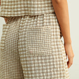 Mixed Gingham Straight Pant