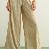 Crinkle Fabric Elastic Waist Pant