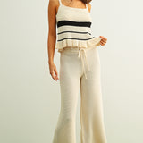 Ruffle Hem Sleeveless Knit Top