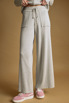 Straight Leg Ribbed Knit Pant