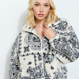 Fleece Paisley Zip Up