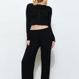 Wide Leg Pant With Waistband Detail