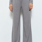 Wide Leg Pant With Waistband Detail - grey, womens pants/matching set collection 
