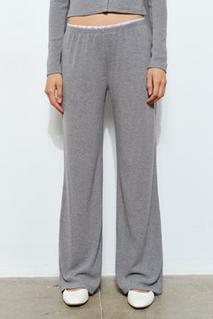 Wide Leg Pant With Waistband Detail - grey, womens pants/matching set collection 