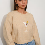 Cropped Martini Sweater - mocha, womens sweater collection