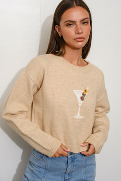 Cropped Martini Sweater - mocha, womens sweater collection