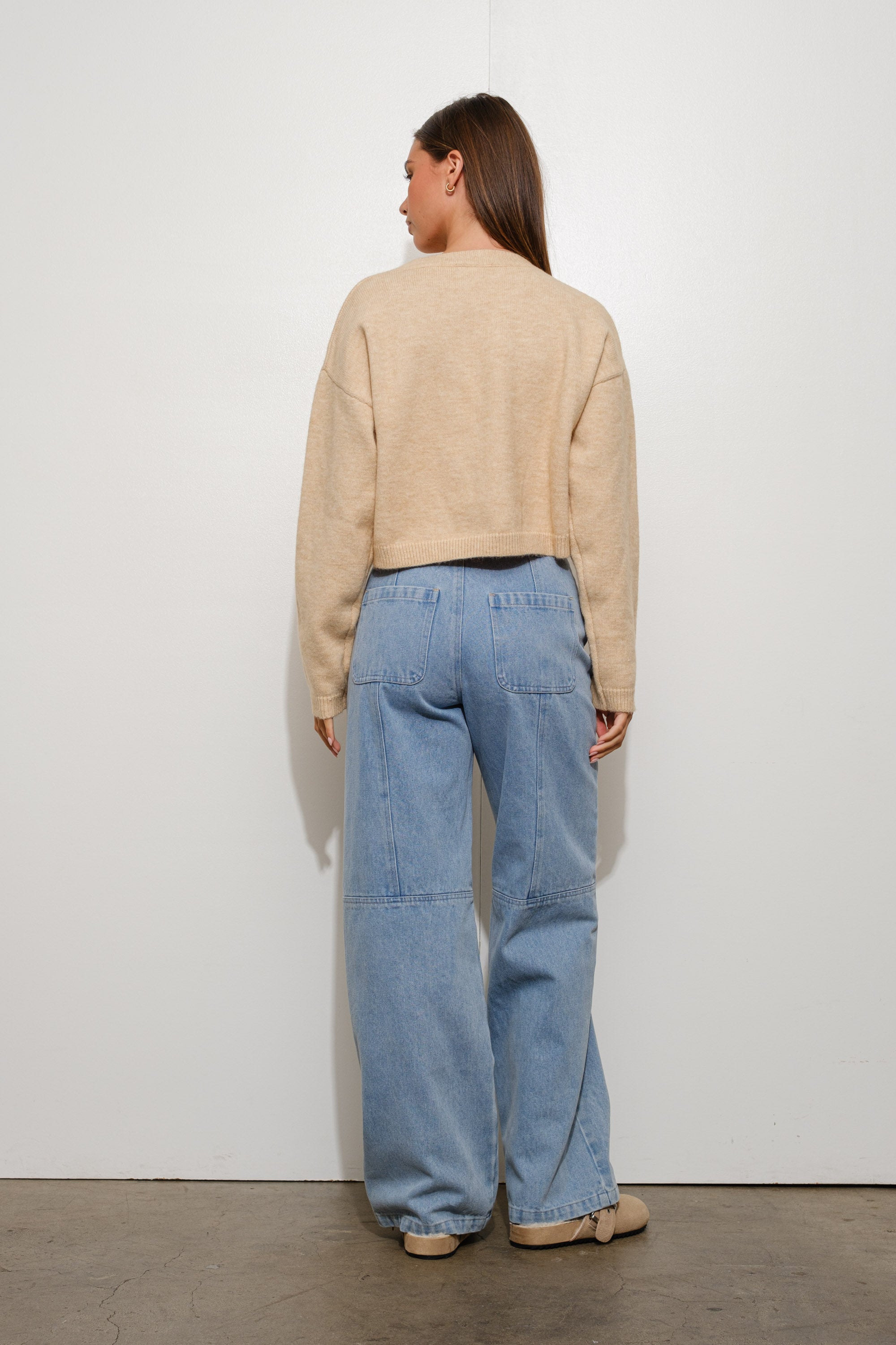 Cropped Martini Sweater - mocha, womens sweater collection