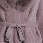 Fur Collar and Sleeve Coat - mauve, womens jacket collection