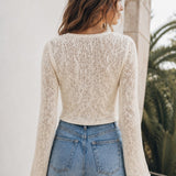 Bell Sleeve Crochet Cardigan