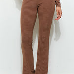 Stripe Flare Pant - brown multi, womens pants/matching set collection