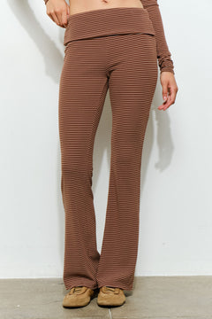 Stripe Flare Pant - brown multi, womens pants/matching set collection