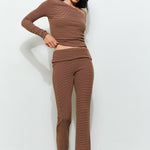 One Shoulder Stripe Top - brown multi, womens top/matching set collection