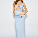 Shell Trim Halter Top