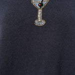 Beaded Martini Sweater - charcoal, womens sweater collection