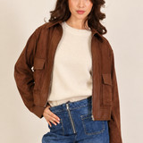 Suede Zip Up Jacket