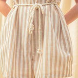 Stripe Romper With Belt