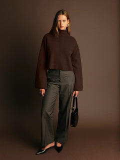 Chuck Turtleneck Sweater - brown, womens sweater collection