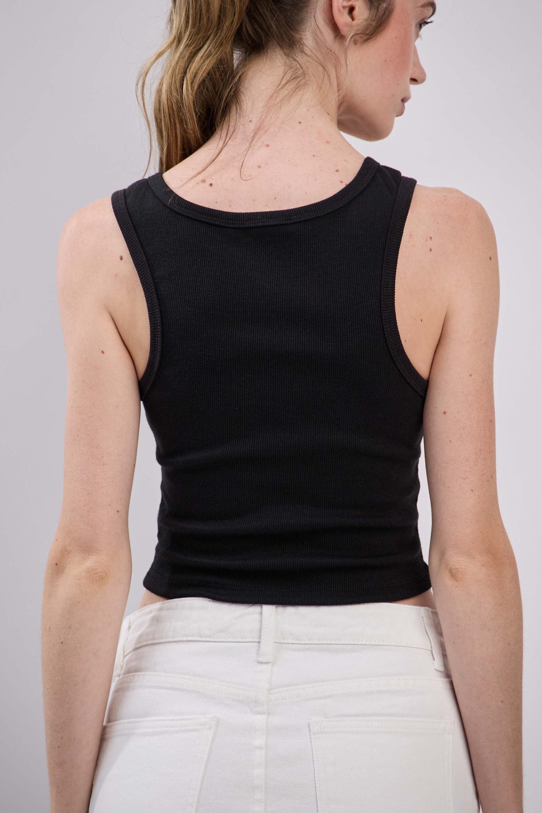Rib Buckle Strap Tank - Black, Women's Tank Top Collection