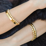 Gold Ball Bracelet with Crystals