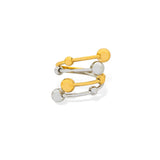 Two Tone Double Band Circle Ring