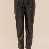 One Pintuck Leather Pant