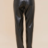 One Pintuck Leather Pant