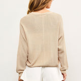 V Neck Zip Up Front Sweater