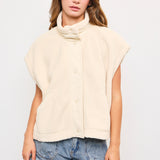 Sherpa Sleeveless Button Down Vest