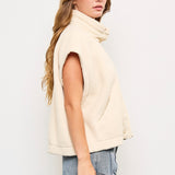 Sherpa Sleeveless Button Down Vest