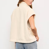 Sherpa Sleeveless Button Down Vest