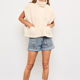 Sherpa Sleeveless Button Down Vest