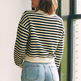 Textured Stripe Cardigan Top