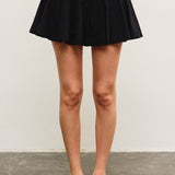 Banded Tie Front Flare Skort