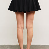 Banded Tie Front Flare Skort