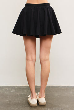 Banded Tie Front Flare Skort