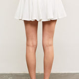 Banded Tie Front Flare Skort