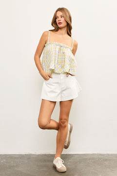 High Waisted Flared Short