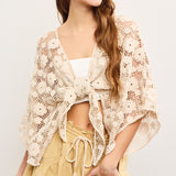 Front Tie Crochet Crop Top