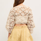 Front Tie Crochet Crop Top
